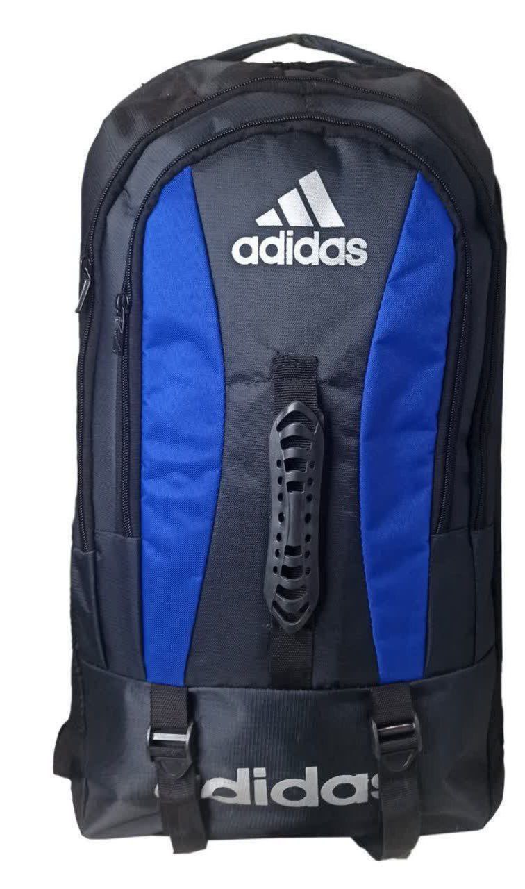 #کوله کوه  کد 1819 رنگبندی،جنس جودون، آستر دار با مارک adidas شارژ شد ابعاد 35 ×55   رنگ مشکی آبی زرد قرمز